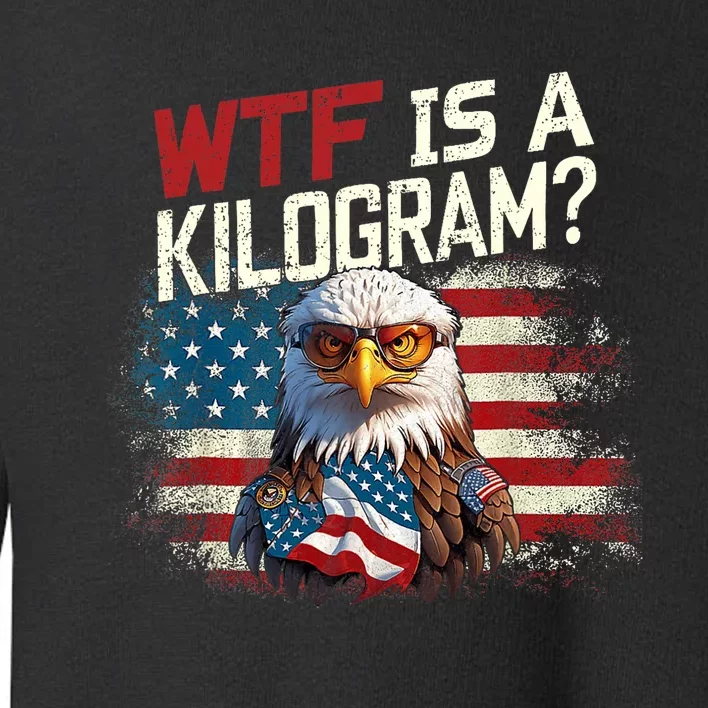 Wtf Is A Kilogram Funny 4th Of July Patriotic Eagle Usa Flag Toddler Sweatshirt