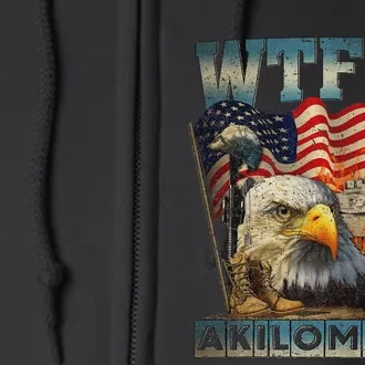 Wtf Is A Kilometer Eagle Badge American Burger 4th Of July Full Zip Hoodie