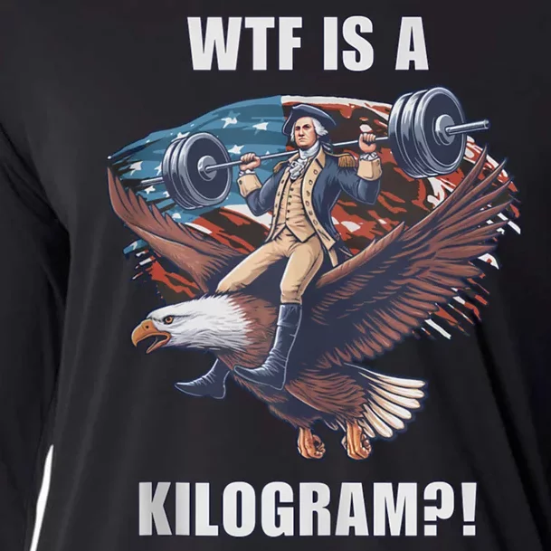 Wtf Is A Kilogram? Funny 4th Of July Patriotic Eagle Usa Cooling Performance Long Sleeve Crew