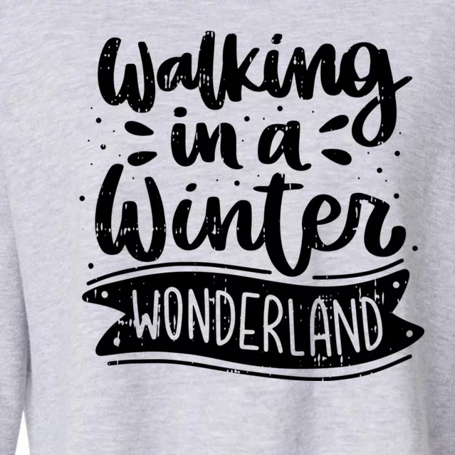 Walking In A Winter Wonderland Christmas Pajama Snow Xmas Cropped Pullover Crew