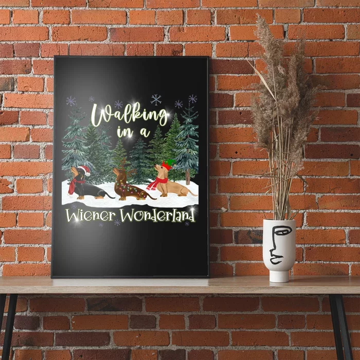 Walking In A Wiener Wonderland Dachshund Trio Poster