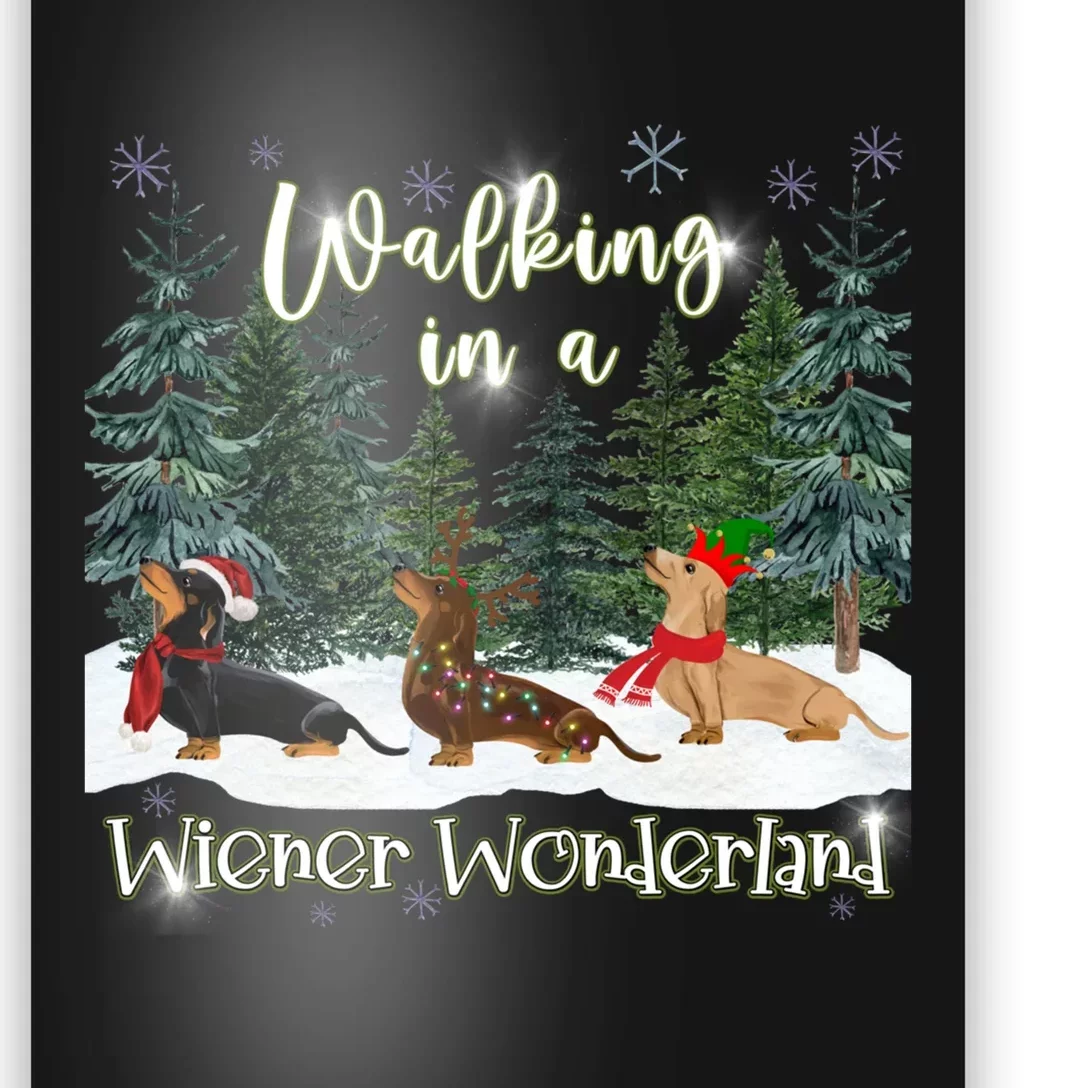 Walking In A Wiener Wonderland Dachshund Trio Poster