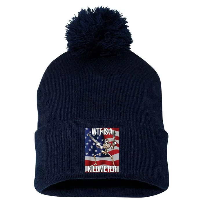 WTF Is A Kilometer Pom Pom 12in Knit Beanie