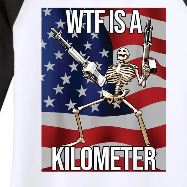 WTF Is A Kilometer Women's Tri-Blend 3/4-Sleeve Raglan Shirt