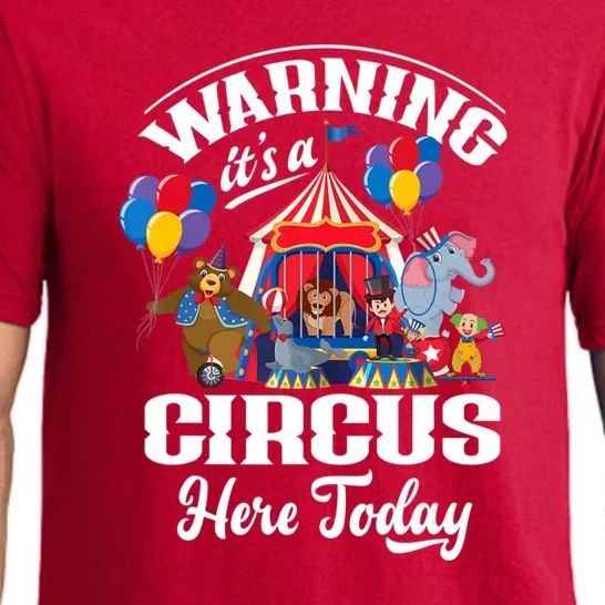 Warning It'S A Circus Here Today Carnival Birthday Party Pajama Set