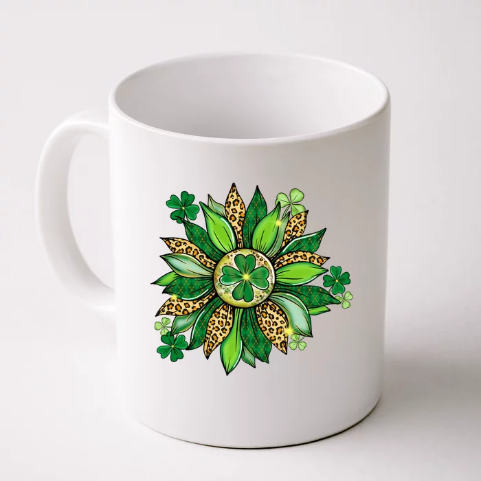 Women's Irish Blessing In Green Sunflower St. Patricks Day Front & Back Coffee Mug