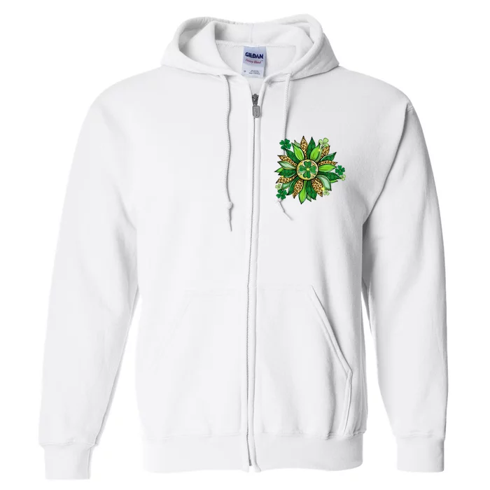 Women's Irish Blessing In Green Sunflower St. Patricks Day Full Zip Hoodie