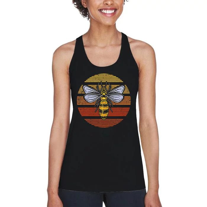 Wasp Insect Bird Lover Gift Vintage Retro Wasp Women's Racerback Tank