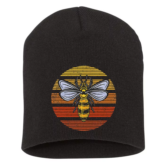 Wasp Insect Bird Lover Gift Vintage Retro Wasp Short Acrylic Beanie