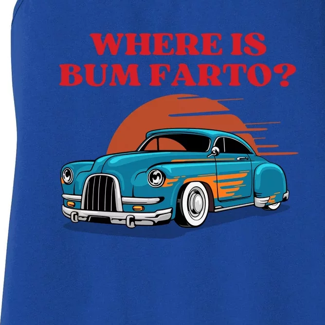 Where Is Bum Farto Funny Women's Racerback Tank