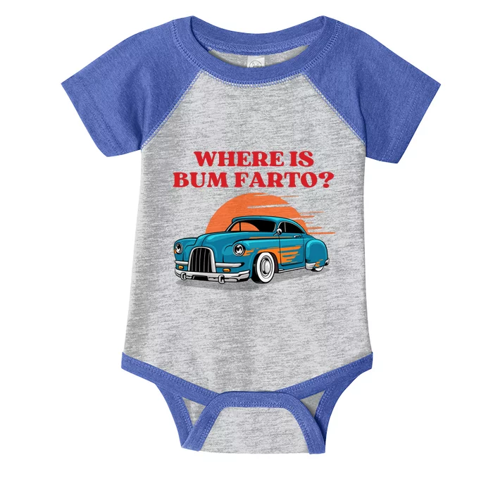 Where Is Bum Farto Funny Infant Baby Jersey Bodysuit