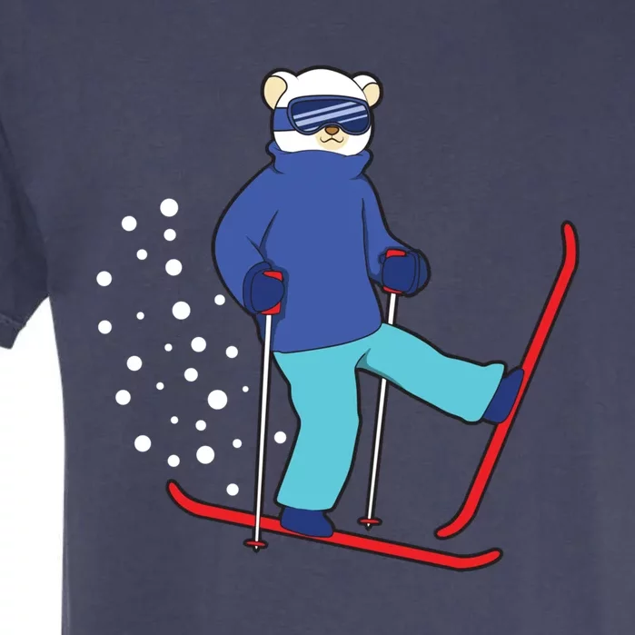 Winter Ice Bear Ski Skier Skiing Gift Garment-Dyed Heavyweight T-Shirt