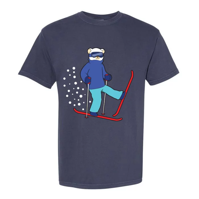 Winter Ice Bear Ski Skier Skiing Gift Garment-Dyed Heavyweight T-Shirt