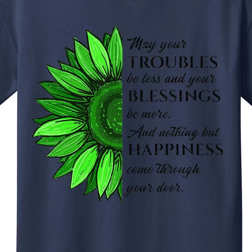 Women's Irish Blessing In Green Sunflower, St. Patricks Day Kids T-Shirt