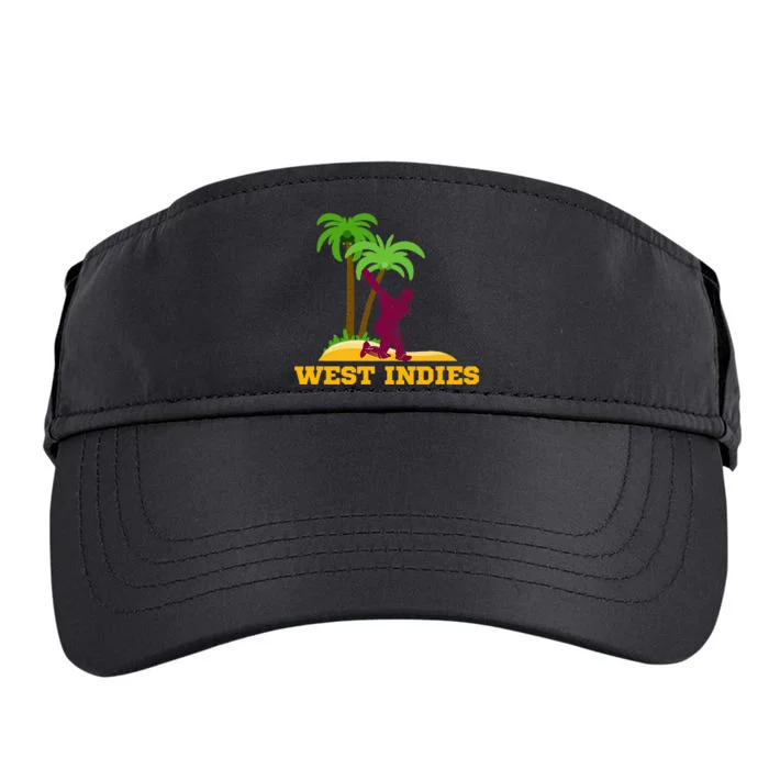 West Indies Cricket Fan Batsman Island Palm Adult Drive Performance Visor