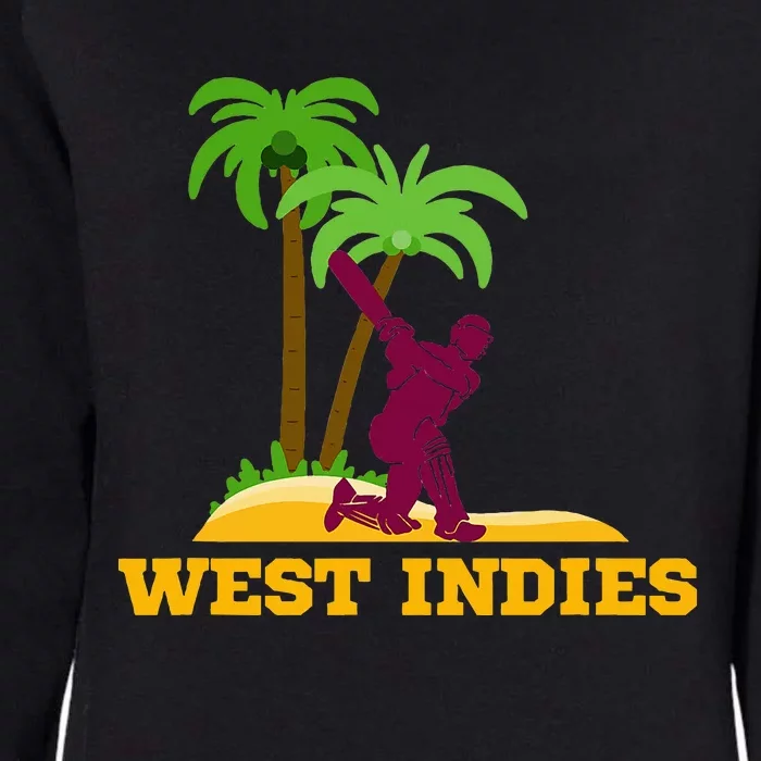 West Indies Cricket Fan Batsman Island Palm Womens California Wash Sweatshirt