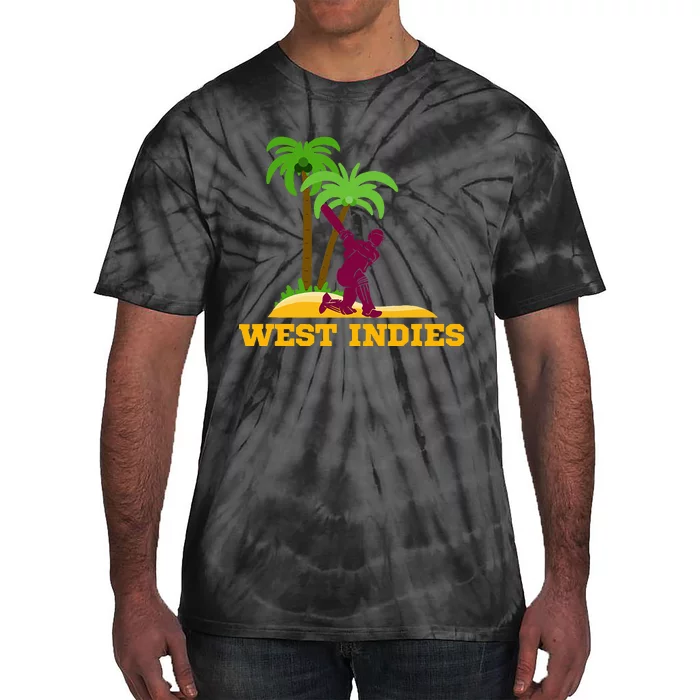 West Indies Cricket Fan Batsman Island Palm Tie-Dye T-Shirt