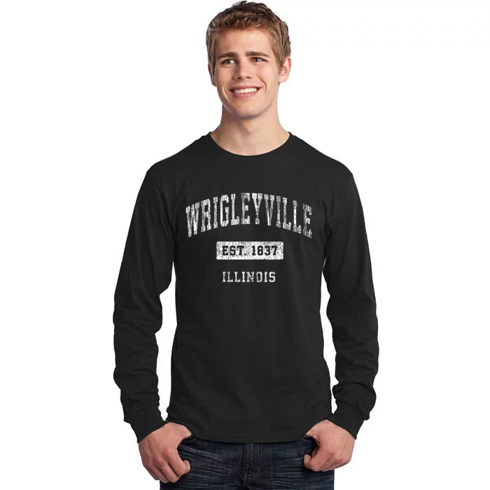 Wrigleyville Illinois Chicago Vintage Athletic Tall Long Sleeve T-Shirt