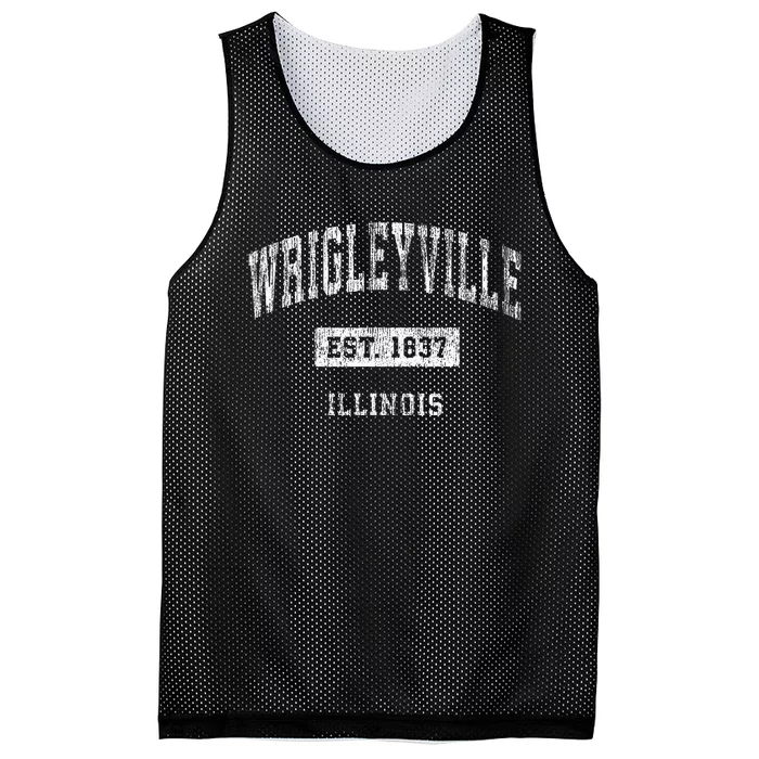 Wrigleyville Illinois Chicago Vintage Athletic Mesh Reversible Basketball Jersey Tank