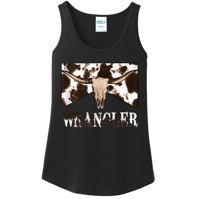 Western inspired Cowhide Print by Wrangler Ladies Essential Tank