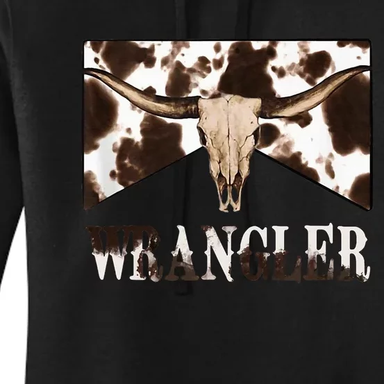 Western inspired Cowhide Print by Wrangler Women's Pullover Hoodie