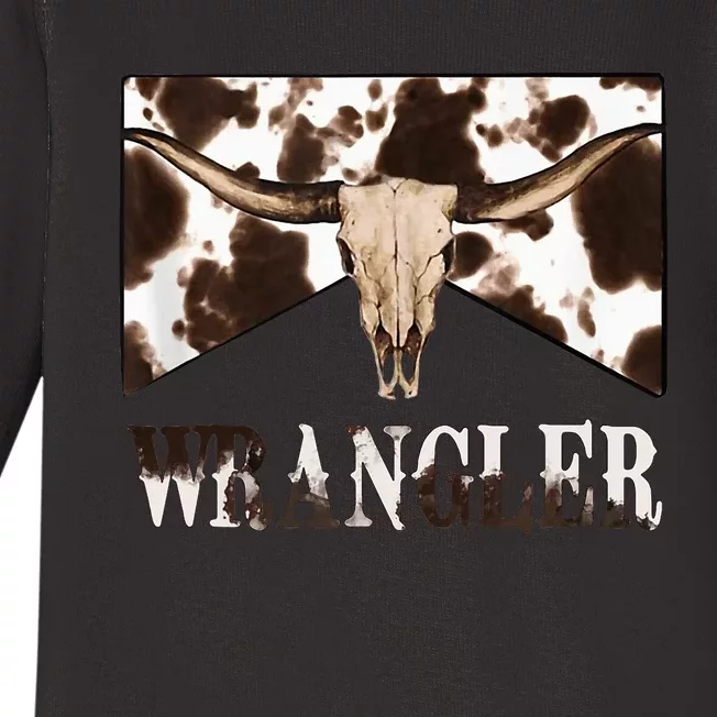 Western inspired Cowhide Print by Wrangler Baby Long Sleeve Bodysuit