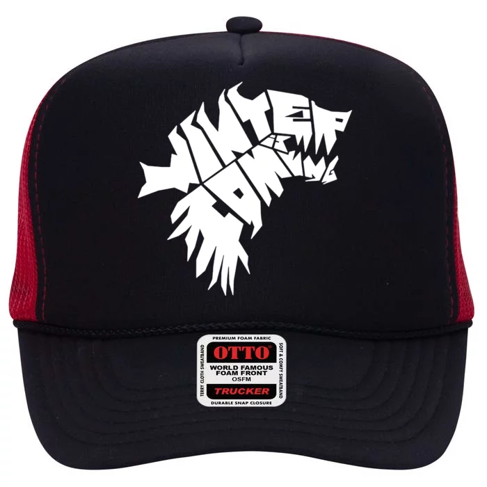 Winter Is Coming Dire Wolf High Crown Mesh Trucker Hat