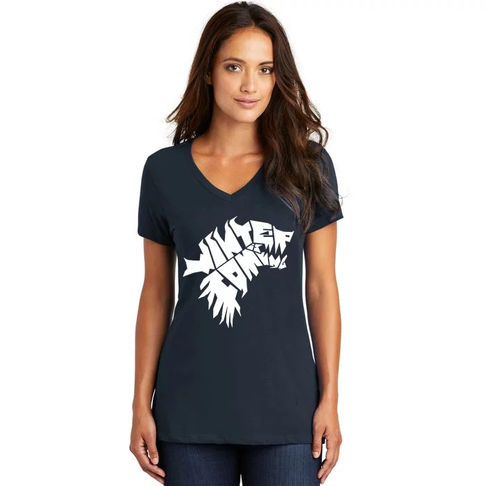 Winter Is Coming Dire Wolf Women's V-Neck T-Shirt