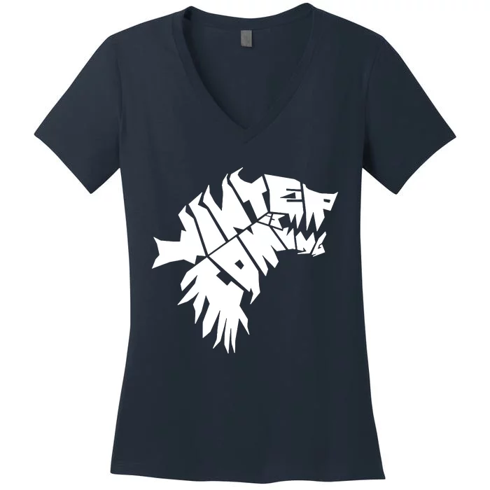 Winter Is Coming Dire Wolf Women's V-Neck T-Shirt