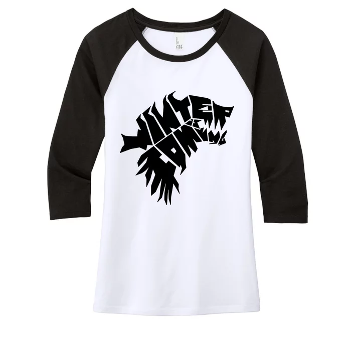 Winter Is Coming Dire Wolf Women's Tri-Blend 3/4-Sleeve Raglan Shirt