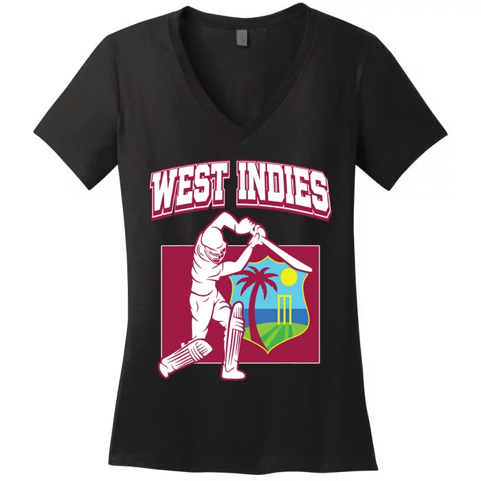 West Indies Cricket 2024 Jersey Cool Cricket Windies Women's V-Neck T-Shirt