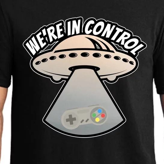 We're In Control Ufo Alien Video Game Controller Funny Gift Pajama Set