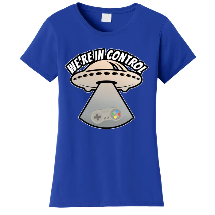 We're In Control Ufo Alien Video Game Controller Funny Gift Women's T-Shirt