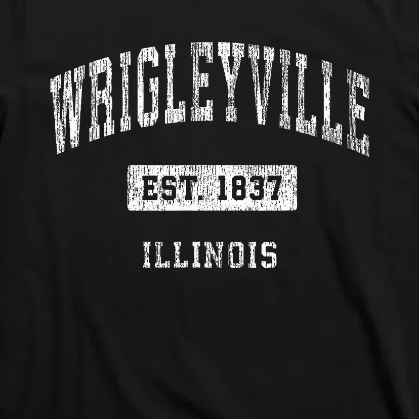 Wrigleyville Illinois Chicago Vintage Athletic Sports Design T-Shirt