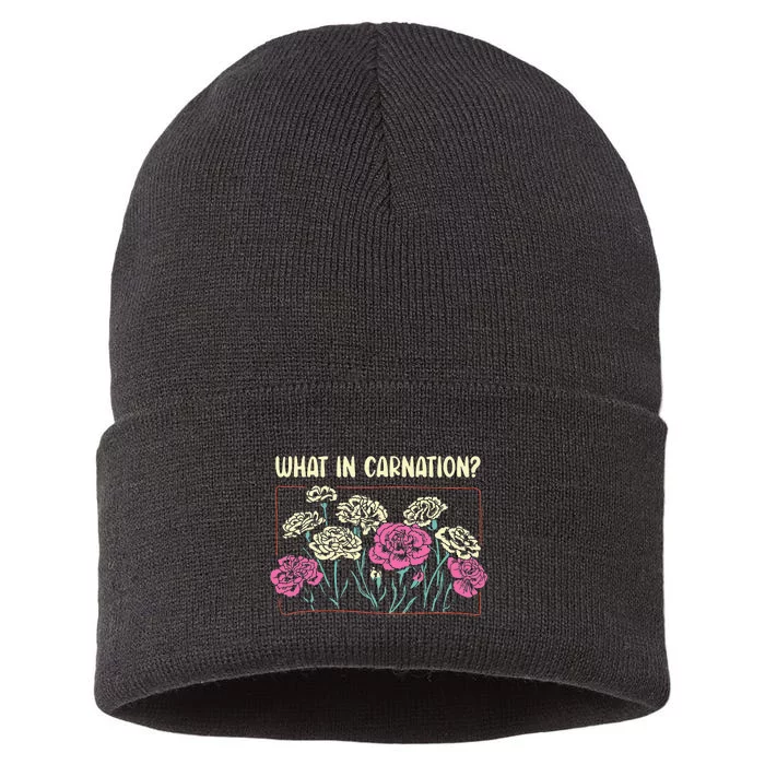 What In Carnation Floral Designer Flower Arranger Florist Sustainable Knit Beanie