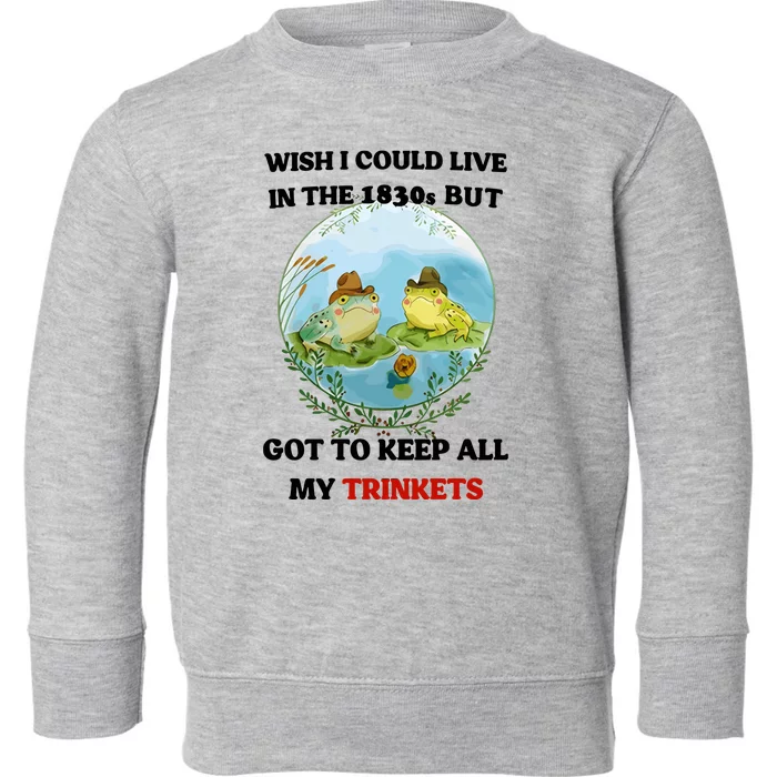 Wish I Could Live In The 1830s But Got To Keep All My Trinkets Toddler Sweatshirt