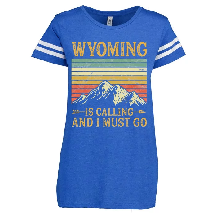 Wyoming Is Calling And I Must Go Enza Ladies Jersey Football T-Shirt