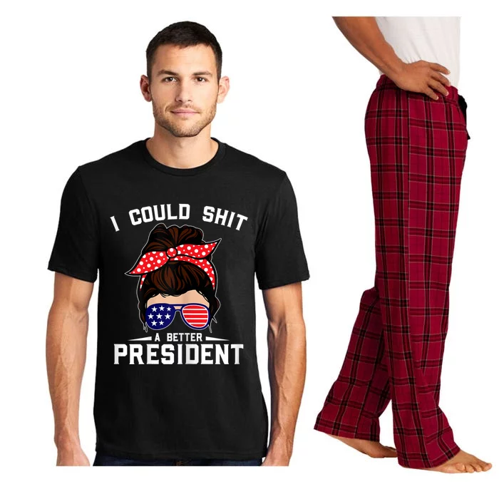 Womens I Could Shit A Better President Sarcastic Anti Biden Girls Pajama Set