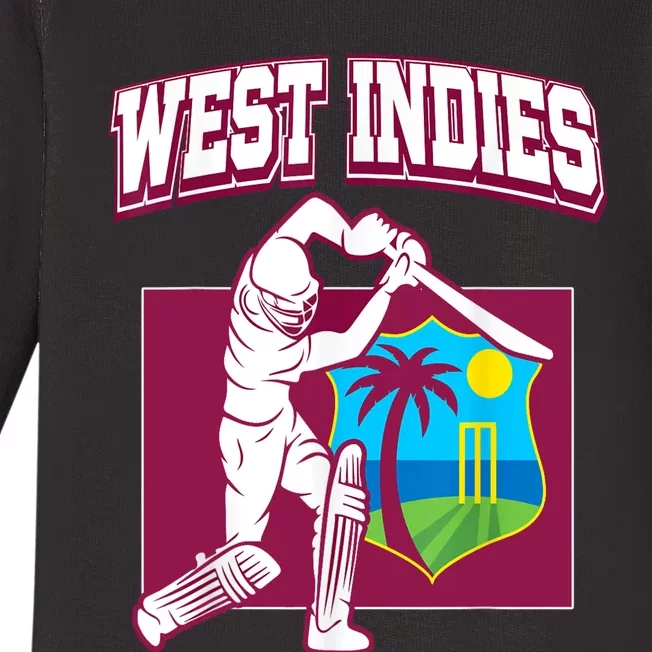 West Indies Cricket 2024 Jersey | Cool Cricket Windies Baby Long Sleeve Bodysuit