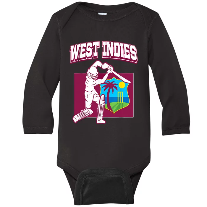 West Indies Cricket 2024 Jersey | Cool Cricket Windies Baby Long Sleeve Bodysuit