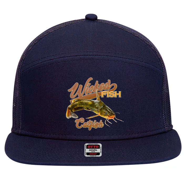 Wicked Fish Catfish Fishing 7 Panel Mesh Trucker Snapback Hat