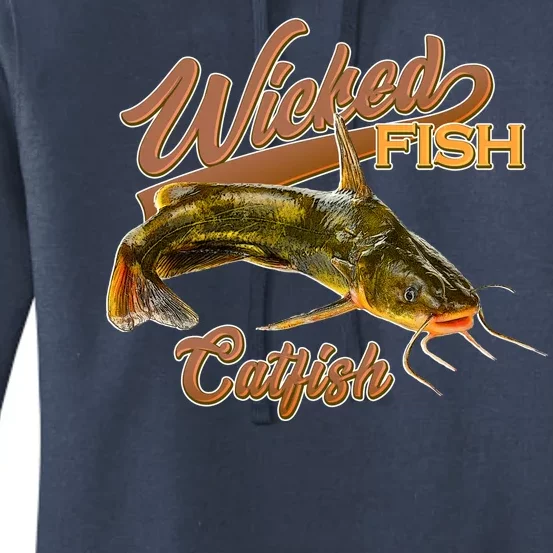 Wicked Fish Catfish Fishing Women's Pullover Hoodie