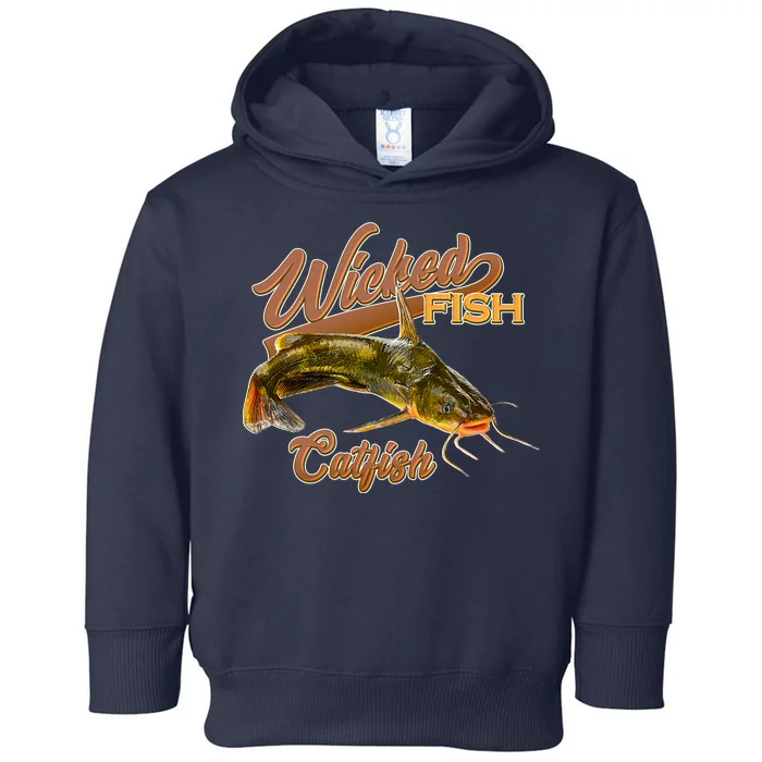 Wicked Fish Catfish Fishing Toddler Hoodie