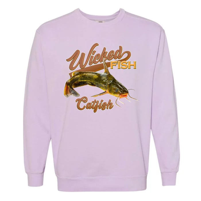 Wicked Fish Catfish Fishing Garment-Dyed Sweatshirt