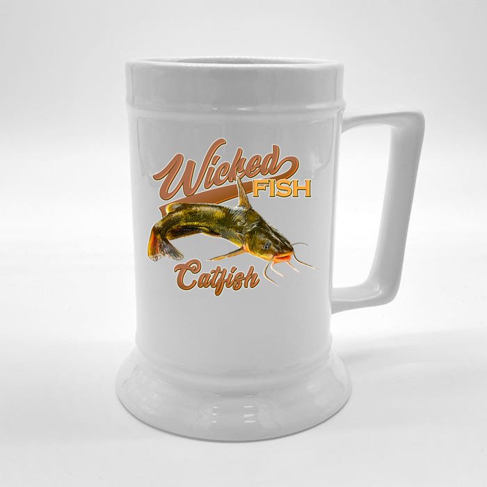 Wicked Fish Catfish Fishing Front & Back Beer Stein