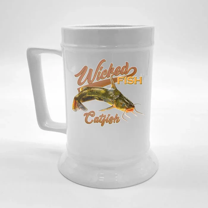 Wicked Fish Catfish Fishing Front & Back Beer Stein