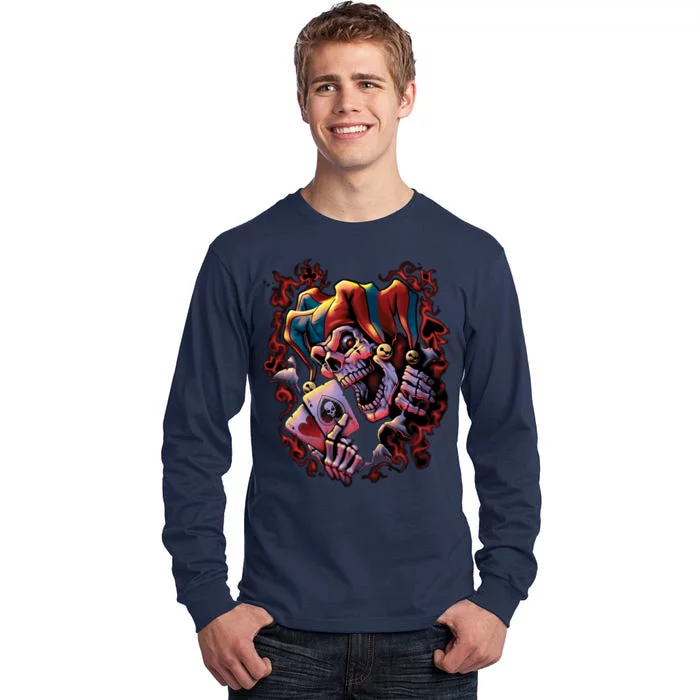 Wicked Skull Clown Jester Tall Long Sleeve T-Shirt