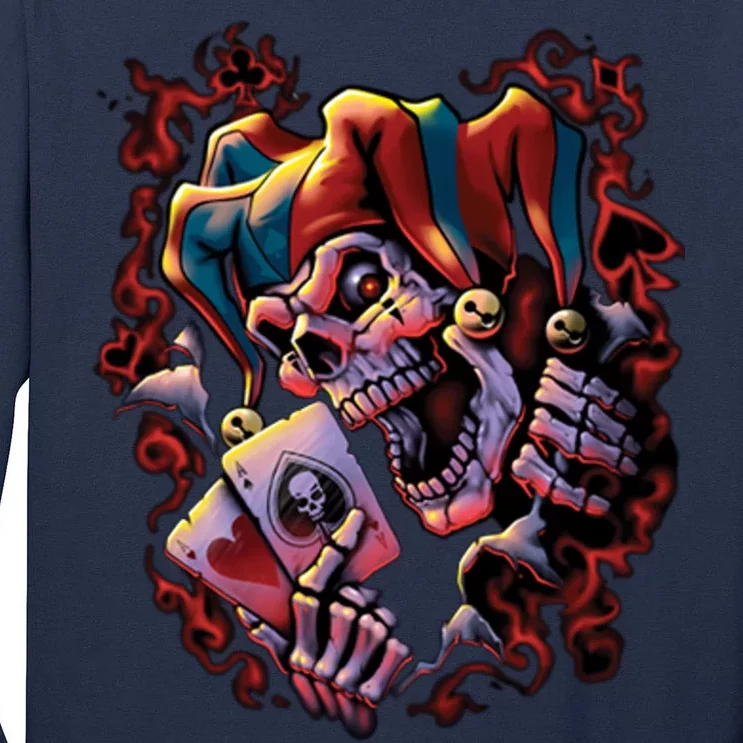 Wicked Skull Clown Jester Tall Long Sleeve T-Shirt