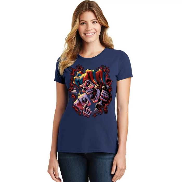 Wicked Skull Clown Jester Women's T-Shirt