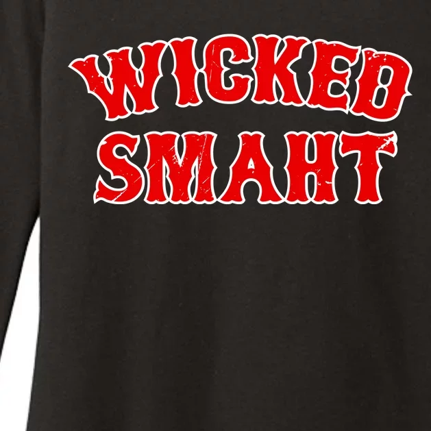 Wicked Smaht Smart Boston Massachusetts Womens CVC Long Sleeve Shirt